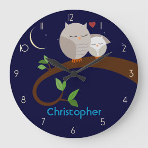 Brown Owls Personalised Wall Clock