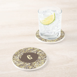 Brown Paint Drip Sandstone Coaster