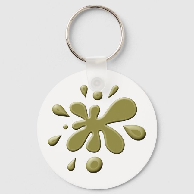 Brown Paint Splodge Key Ring (Front)