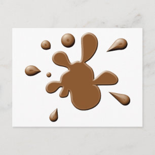 Brown Paint Splodge Postcard