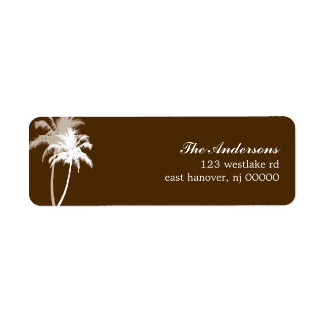 Brown Palm Trees Tropical Beach Wedding (Front)