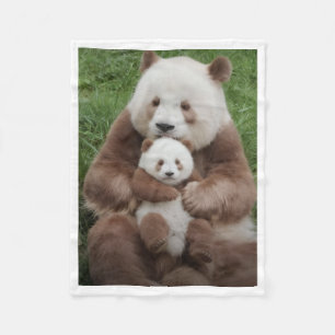 Brown Panda Family Blanket