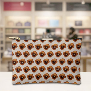 Brown Pansy Seamless Pattern on Pouch