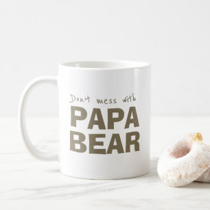 Brown Papa Bear Dad Minimalist Typography Mug