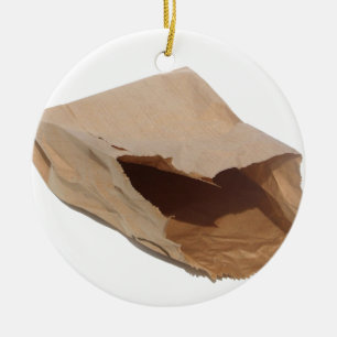 Brown Paper Bag Ceramic Tree Decoration