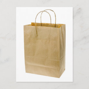 Brown paper bag postcard