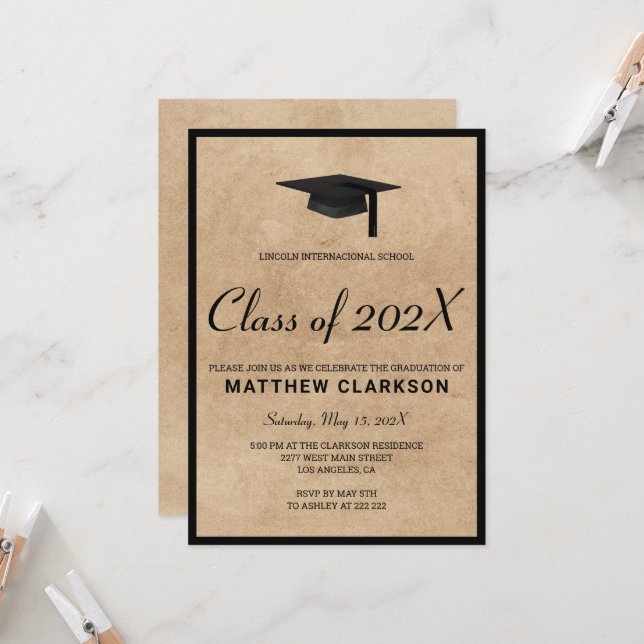 Brown Paper Invitation (Front/Back In Situ)