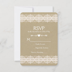 Brown Paper & Lace Natural Rustic Wedding RSVP