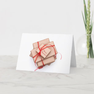 Brown paper packages holiday card