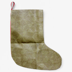 Brown paper wrinkle. Crease the paper. Background  Small Christmas Stocking