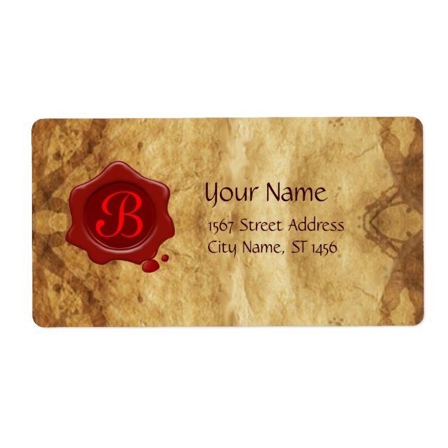 BROWN PARCHMENT AND RED WAX SEAL MONOGRAM (Front)