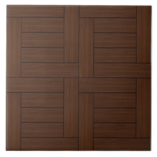 Brown Parquet Pattern Ceramic Tile