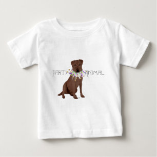 Brown Party Animal Labrador Retriever Baby T-Shirt