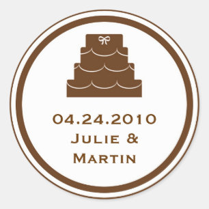 Brown party cake wedding favour tag seal label