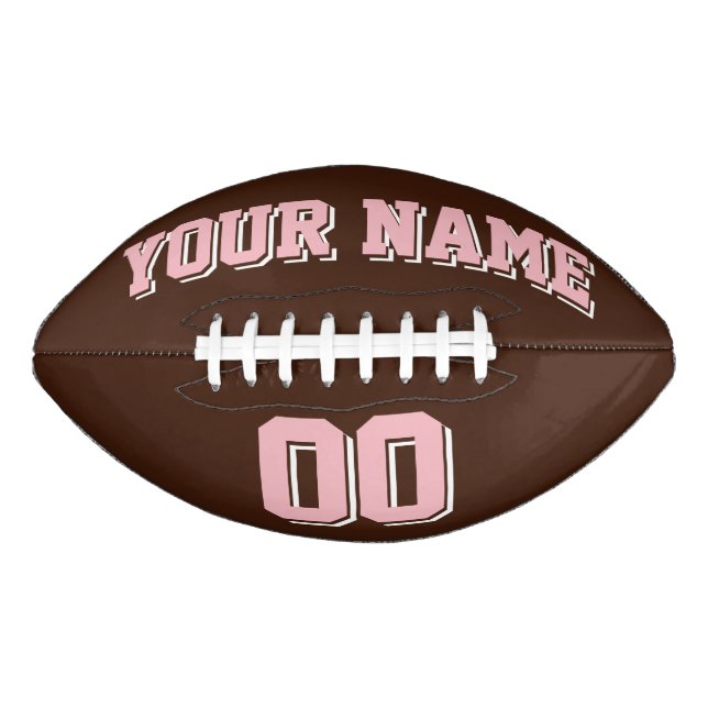 BROWN PASTEL PINK AND WHITE Custom Football American Football (Front)