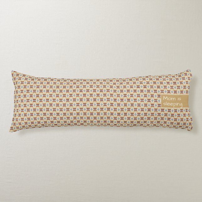 Brown Pattern Mexico Inspired, Small Text Body Cushion (Front)
