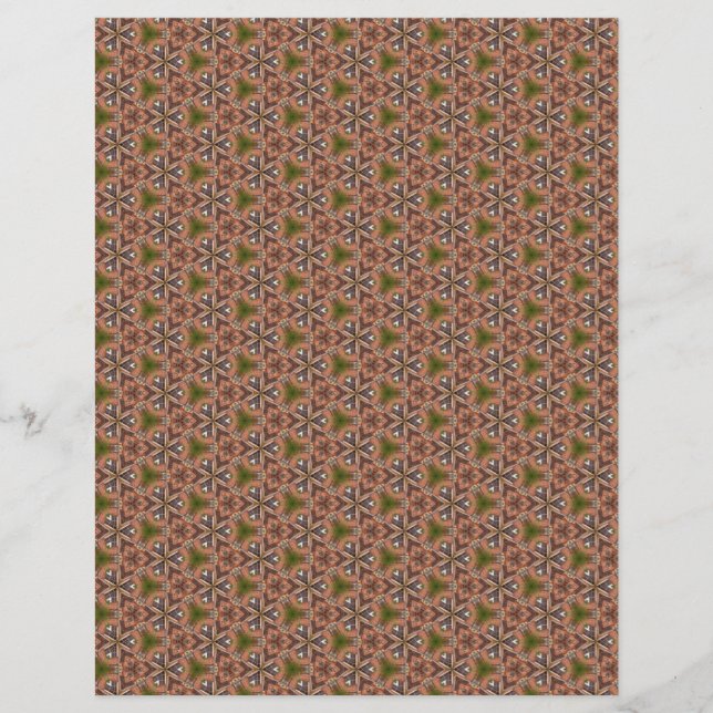 Brown Pattern Scrapbook Paper Sheet (Front)