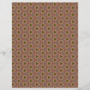 Brown Pattern Scrapbook Paper Sheet