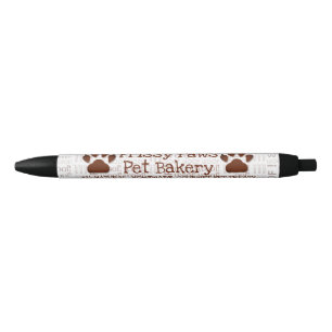 Brown Paw Business Name and Woof Art Black Ink Pen