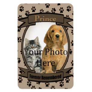 Brown Paw Prints Memorial for Cat or Dog Magnet