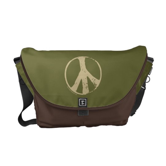 Brown Peace Sign Commuter Bags