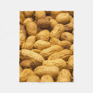 Brown peanut nut pattern fleece blanket