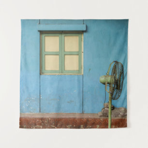 BROWN PEDESTAL FAN TAPESTRY