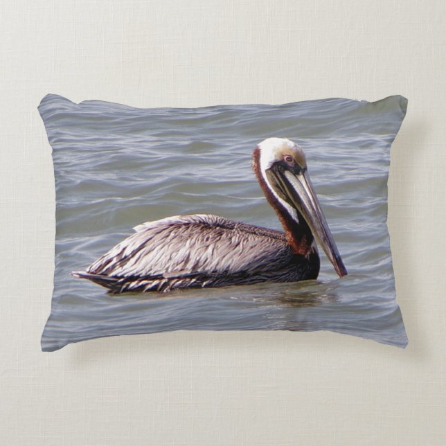 Brown Pelican accent pillow (Front)