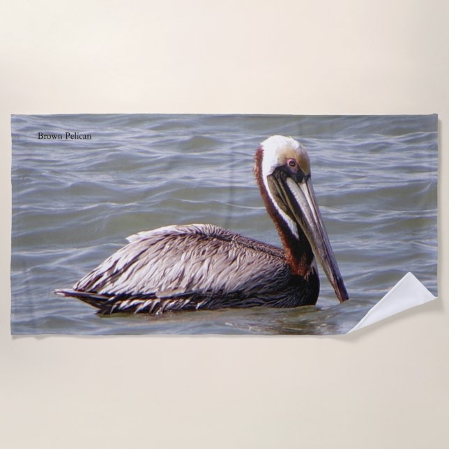 Brown Pelican beach towel (Front)