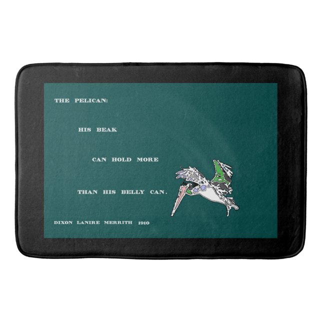 Brown Pelican Bird Wildlife Animal Poem Bath Mat (Front)