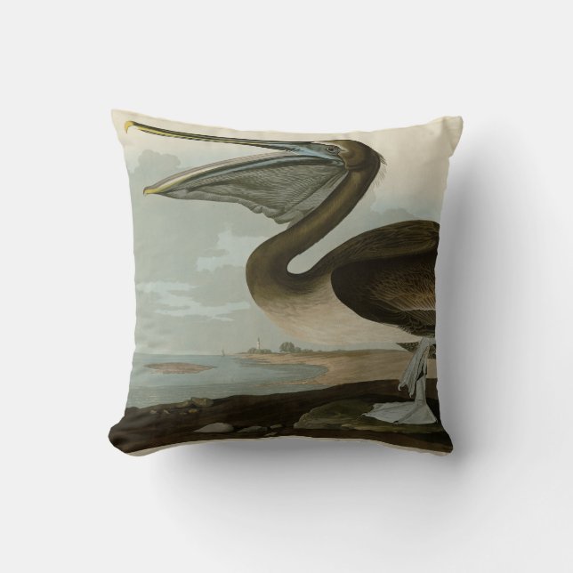 Brown Pelican from Audubon's Birds of America Cushion (Front)