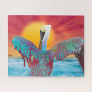 Brown Pelican ISLAND SUNSET Jigsaw Puzzle