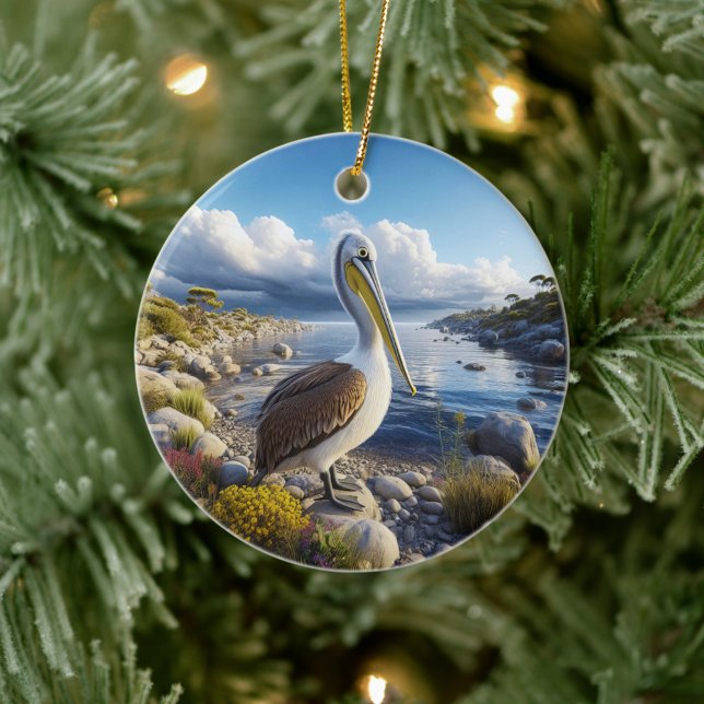 Brown Pelican Keepsake Ceramic Tree Decoration (Creator Uploaded)