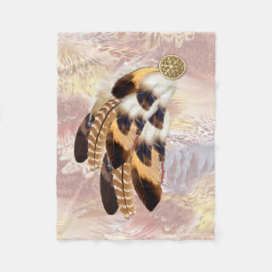 Brown Pelican or Hawk feathers  Best man gift All- Fleece Blanket