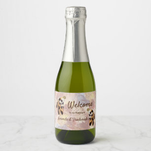 Brown Pelican or Hawk feathers Sparkling Wine Label