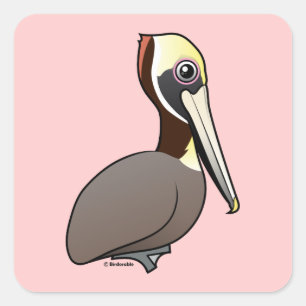 Brown Pelican Square Sticker