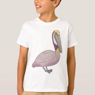 Brown Pelican watercolor bird species art T-Shirt
