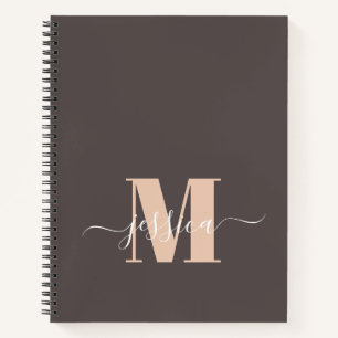 Brown Personalized Monogram Sketchbook Notebook