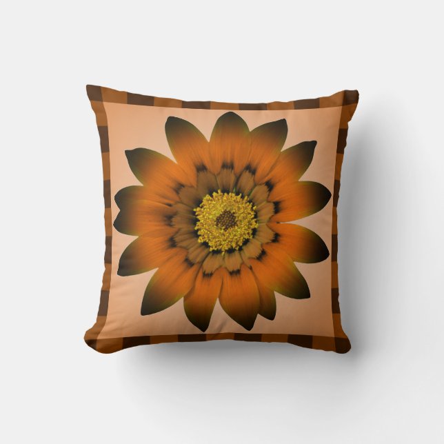 Brown Peru Flower Artwork - Pillow (Front)