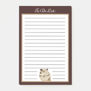 Brown Pet Hamster To Do List Post-it Notes
