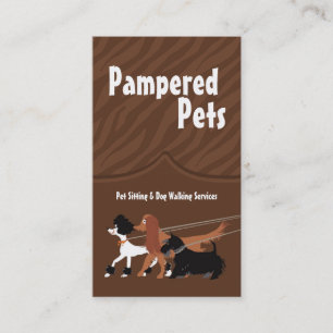Brown Pet Sitting Dog Walking Walker Business Card