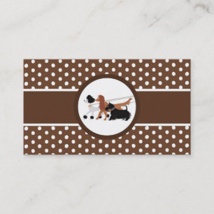 Brown Pet Sitting Dog Walking Walker Business Card