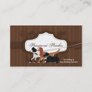 Brown Pet Sitting Dog Walking Walker Business Card