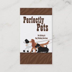 Brown Pet Sitting Dog Walking Walker Business Card
