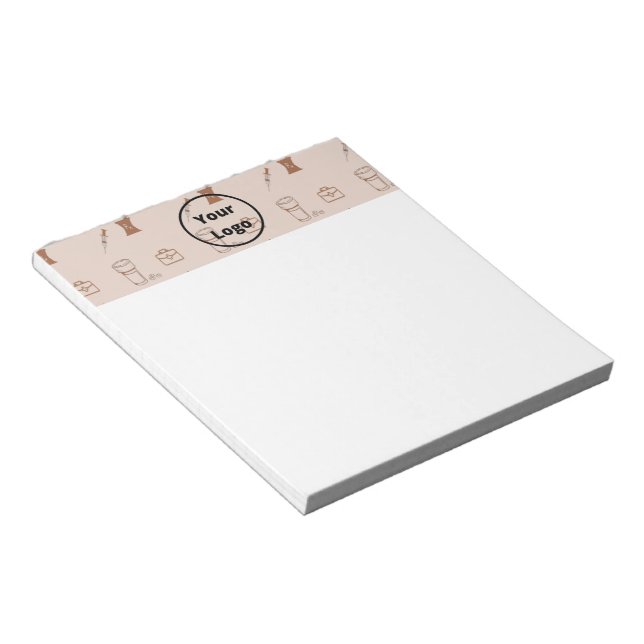Brown pharmacy business pattern notepad (Angled)
