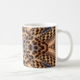 Brown pheasant feather kaleidoscope coffee mug