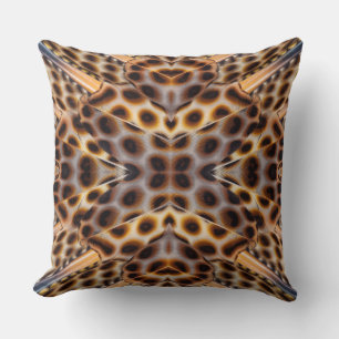 Brown pheasant feather kaleidoscope cushion