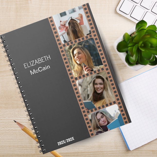Brown | Photo Booth Personalised Science Notebook (Brown | Photo Booth Personalized Science Notebook)