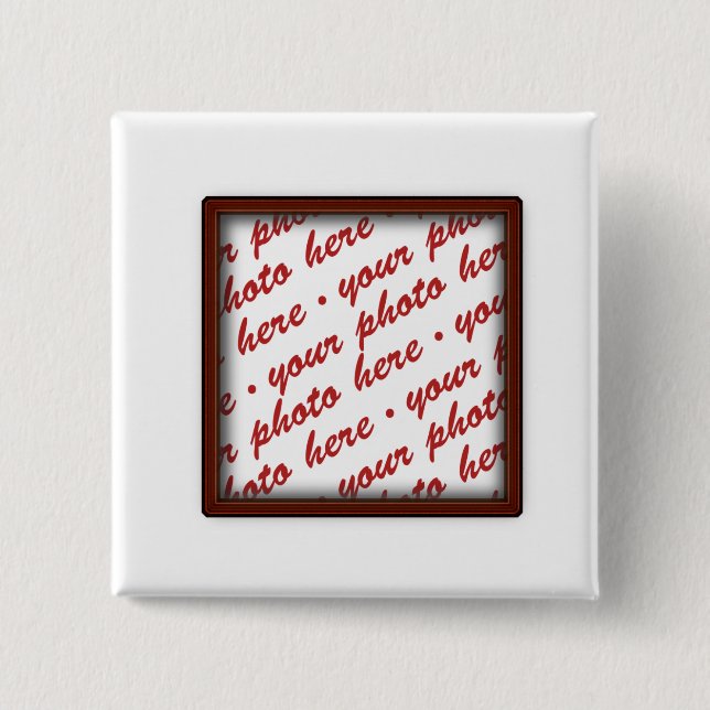 Brown Picture Frame for Any Occasion 15 Cm Square Badge (Front)