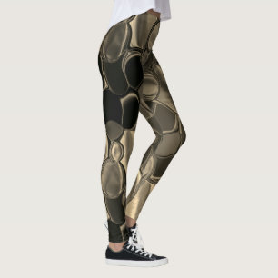 Brown pieces, circles and rounded off shapes leggings